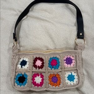 Granny Bohemian Colorful Crochet Patterned Purse Bag
